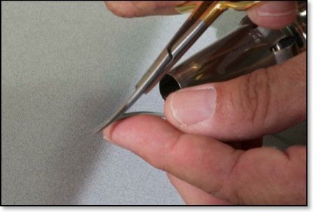 Trim the line end at an angle.